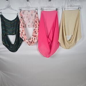 Women's Snood Scarfs Bundle of 4 Different Colors and Sizes